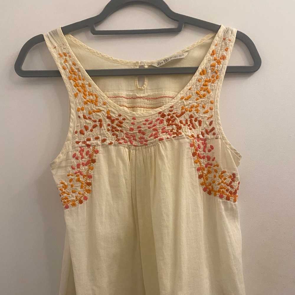 Stitched White Tank Top